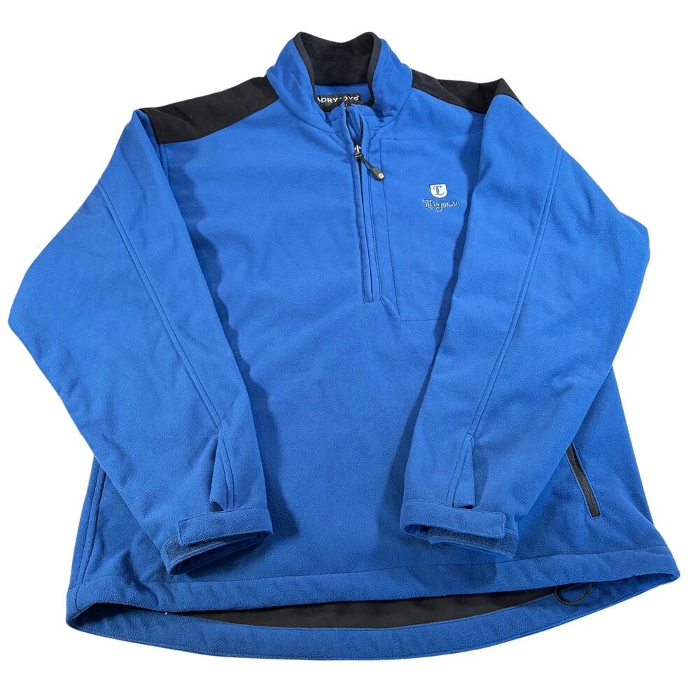 DryJoys by FootJoy mens blue water resistant fleece 1/2 zip golf jacket. Size M.